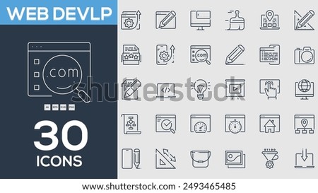 Webdevlp line icons collection. Thin outline icons pack. Vector illustration