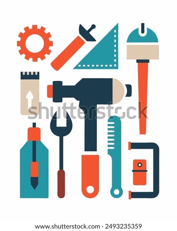  Repair icon set. Containing fix, maintenance, toolbox, assistance, broken, troubleshoot, patch and repairman service icons. Solid icon collection. Vector illustration.