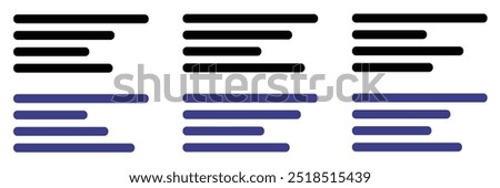 Text align vector icon. Paragraph alignment icon symbol. Align vector illustration on isolated background.