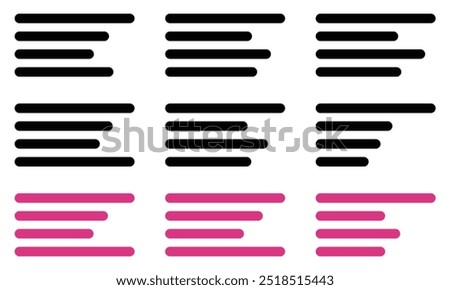 Text align vector icon. Paragraph alignment icon symbol. Align vector illustration on isolated background.