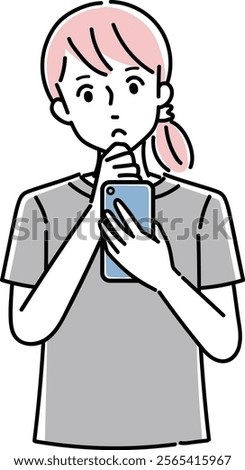 Clip art of person holding a cellular phone