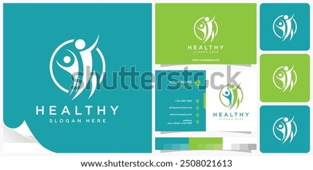 Healthy Lifestyle Logo, Fitness social relationship, Abstract people logo design. Gym, fitness, Active Fitness, sports, icons and symbols