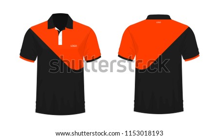 free black orange collar t shirt template download free vector