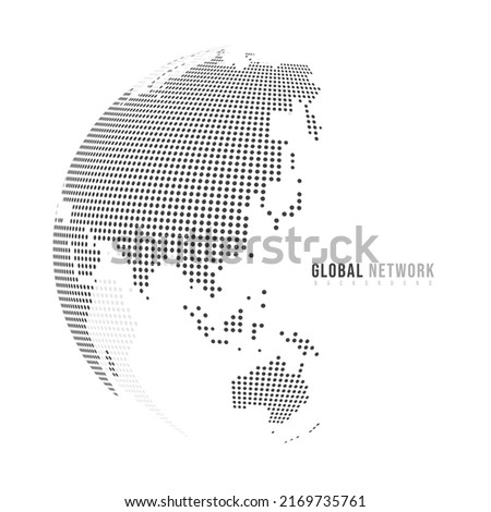 Abstract mash line and point scales on white background with Global. Wire frame 3D mesh polygonal network line, design sphere, dot and structure. Vector illustration eps 10.