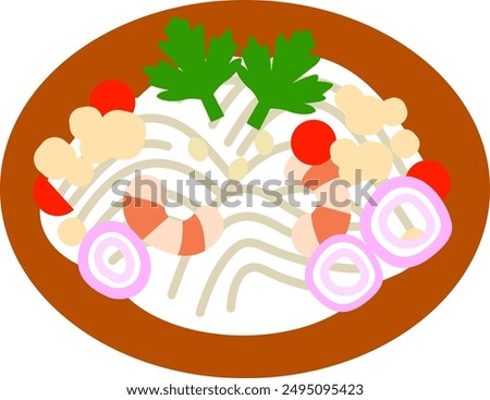 Thai food Yam Woon Sen illustration