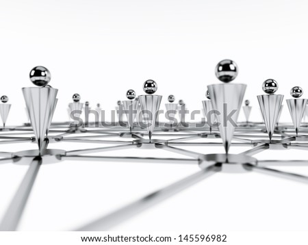 social network community over the white background