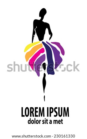 shop logo, fashion girl. Company logo design.