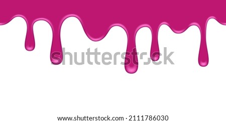 Seamless melted pink substance. Pink sticky liquid. Melted paint drips and flowing. Sweet cream. Seamless pattern.