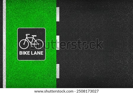 Similar – Image, Stock Photo Bike lane marks and pedestrian crossing