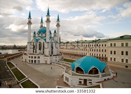 Qolsharif (Kul Sharif) Mosque. Kazan Kremlin. Russia Stock Photo ...