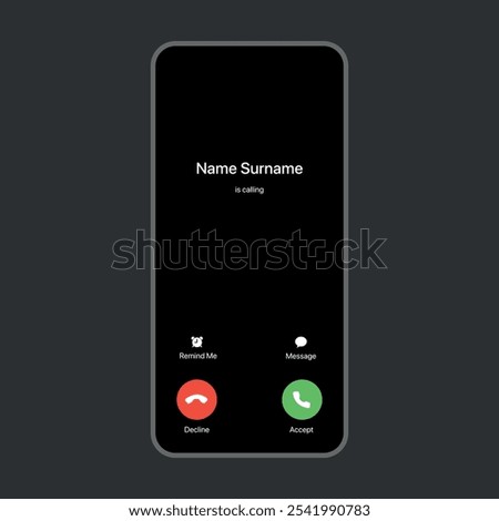 Incoming Call Screen Mockup for Mobile UI Design