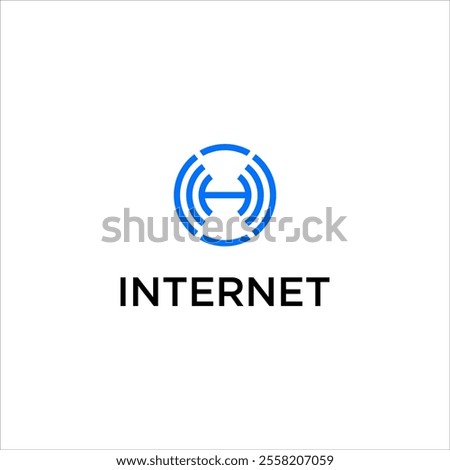 initial  H signal wifi vector, wireless design internet broadcast logo vector