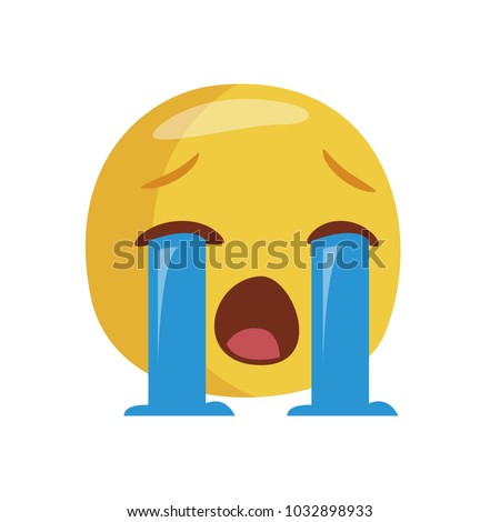 Emoji crying. Isolated Vector Illustration. Flat design