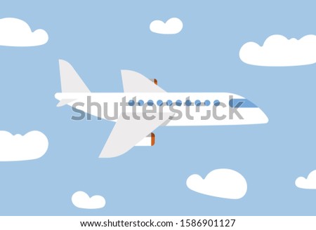 Airplane in cartoon style. Vector illustration for kids