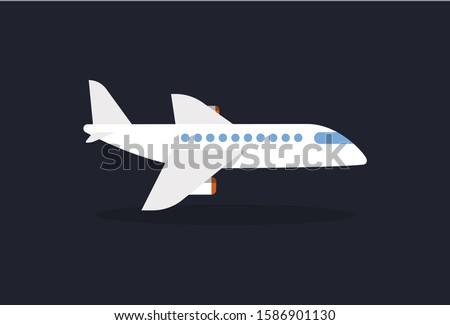 Jet airliner in cartoon style. Vector illustration for kids