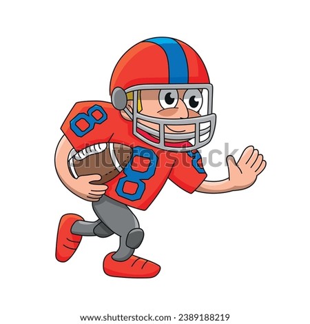 American football player. Cartoon style vector illustration