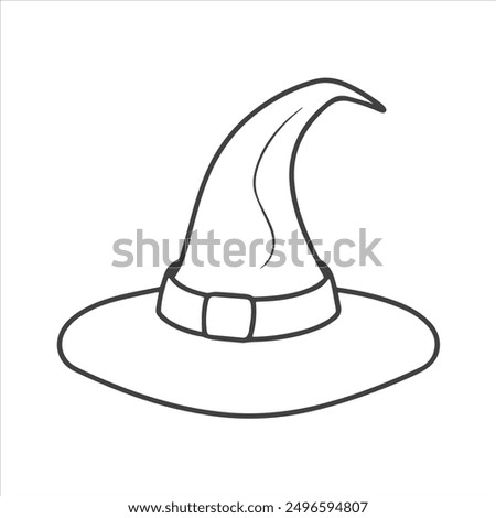 Coloring page with Wizard Hat for kids