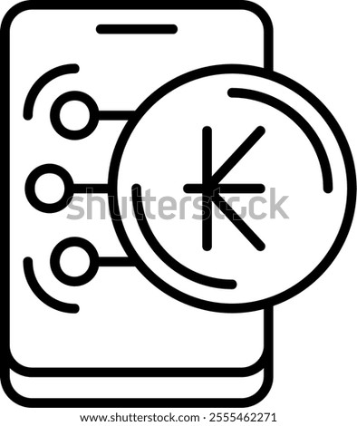 Lao Kip Note Outline Style Icon Design