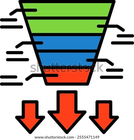 Conversion funnel Filled Style Icon Design