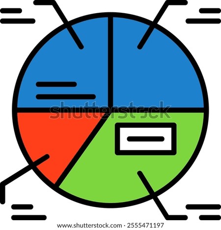 Pie chart Filled Style Icon Design