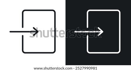 Log in icon vector icon set black filled and outlined style.