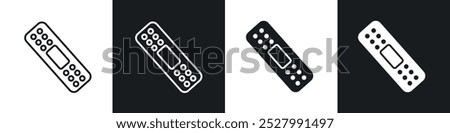 Bandage icon vector icon set black filled and outlined style.