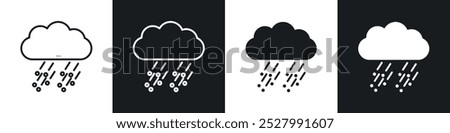 Hail icon vector icon set black filled and outlined style.