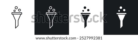 Funnel icon vector icon set black filled and outlined style.