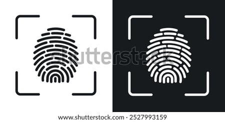 Fingerprint icon vector icon set black filled and outlined style.