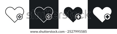 Health care icon vector icon set black filled and outlined style.