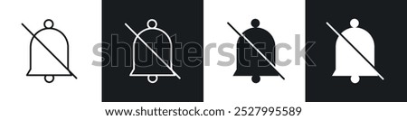 Notification off icon vector icon set black filled and outlined style.