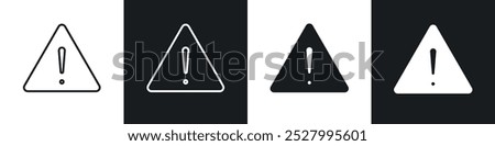 Alert icon vector icon set black filled and outlined style.