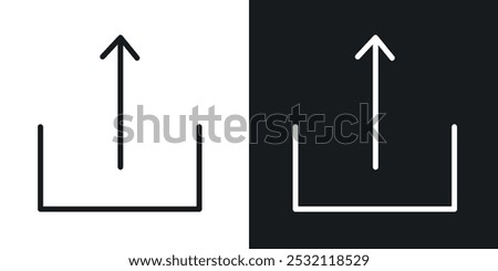 Export icon vector icon set black filled and outlined style.