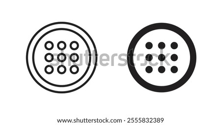 Keypad outlined and solid icon vector collection.