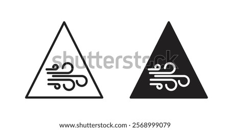 Wind warning signs set vector graphics designs