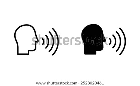 Voice vector icon set in black and white color.