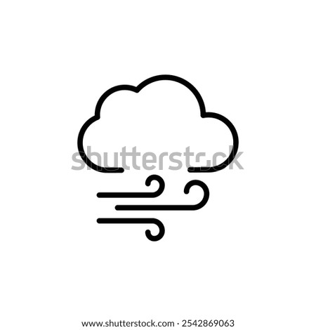 Wind clouds icon. filled and line stroke icons