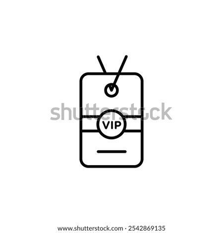 VIP neck tag icon. filled and line stroke icons