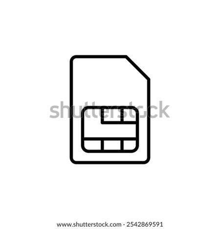 Sim card icon. filled and line stroke icons