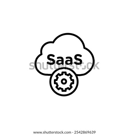 SaaS icon. filled and line stroke icons