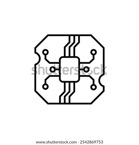 PCB icon. filled and line stroke icons