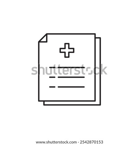 Medical record icon. filled and line stroke icons