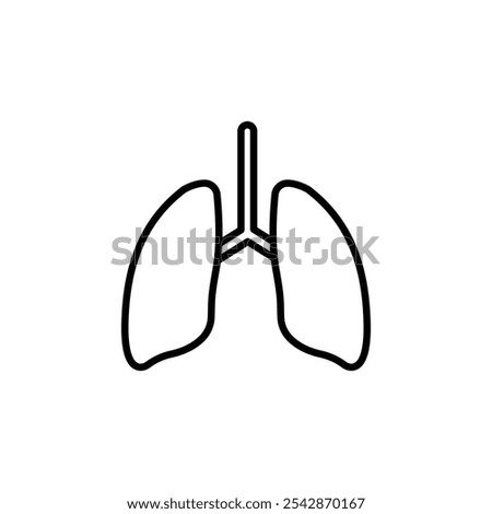 Lung icon. filled and line stroke icons