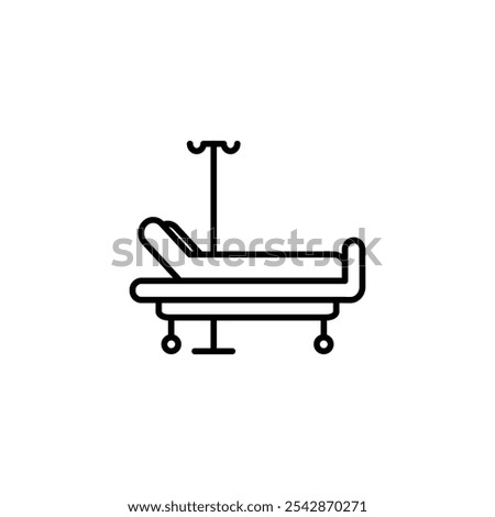 Hospital bed icon. filled and line stroke icons