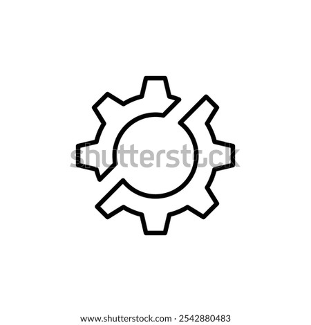 Broken gear icon. filled and line stroke icons