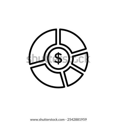 Asset allocation icon. filled and line stroke icons