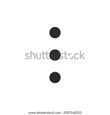 Three dots more menu black web illustration isolated on white background. Vector icon in flat style.