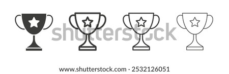 Trophy icon in fill and three stroke sizes