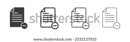 Remove document icon in fill and three stroke sizes