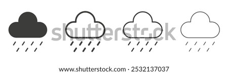 Rain icon in fill and three stroke sizes